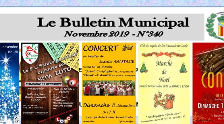 Photo of Bulletin Municipal Novembre 2019