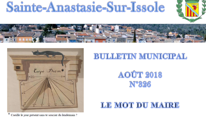 Photo of Bulletin Municipal Août 2018