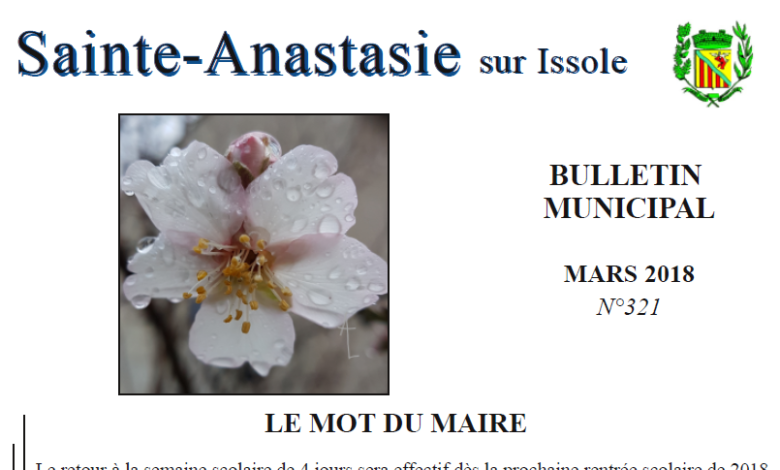 Photo of Bulletin Municipal Mars 2018